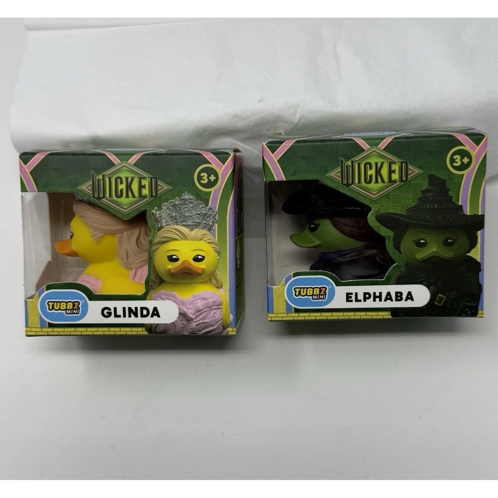 Mini Tubbz - Elphaba & Glinda Wicked Rubber Ducks - Approx 2" High INCLUDES BOTH